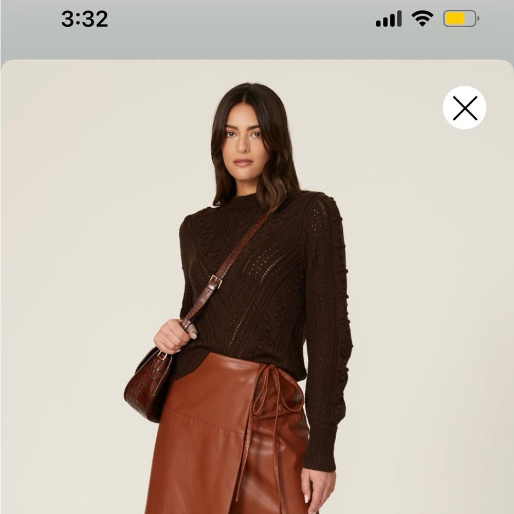 Women's Brown Cable Knit Sweater Louna Bobbles Sweater